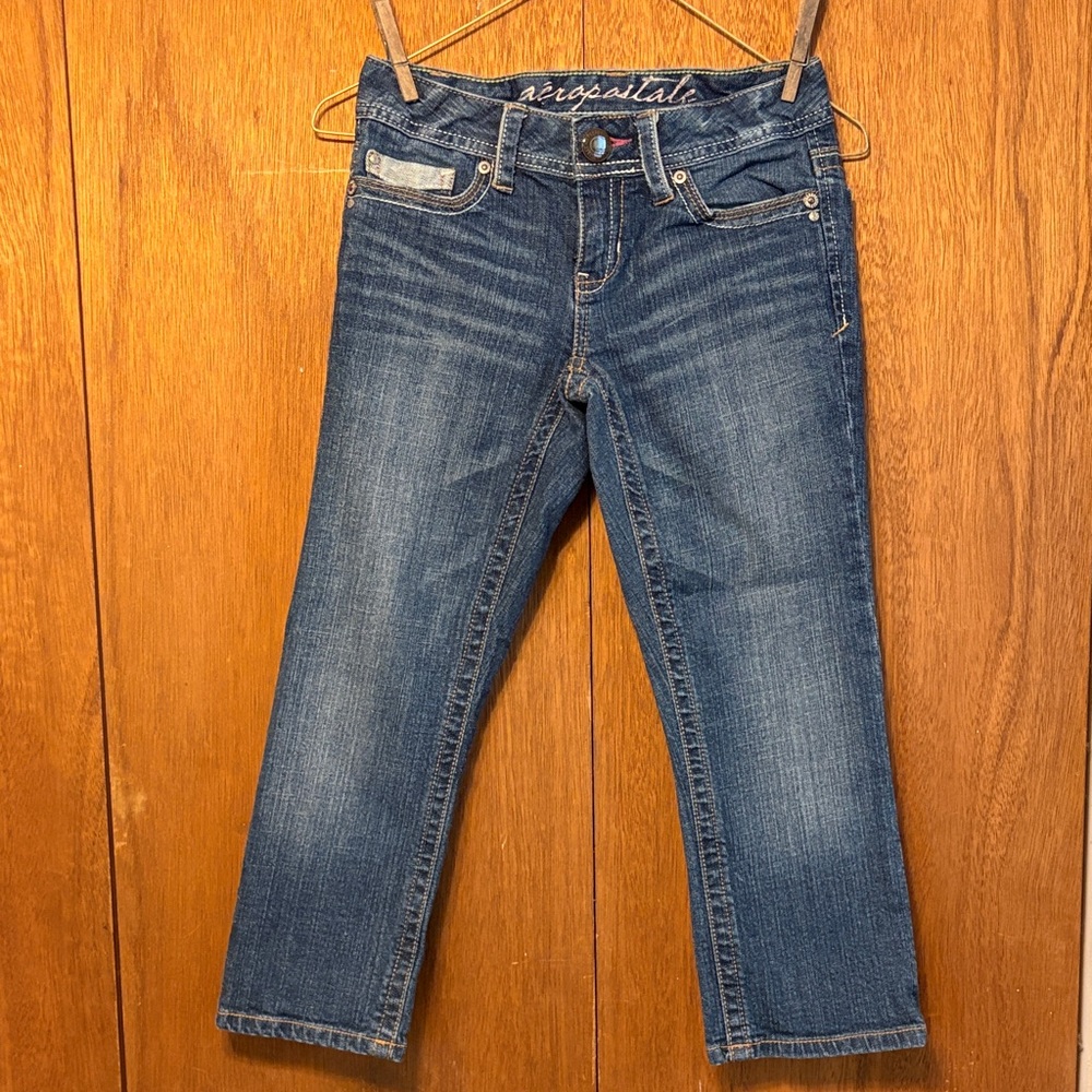 Aeropostale Women's Medium Blue Straight Leg Jeans